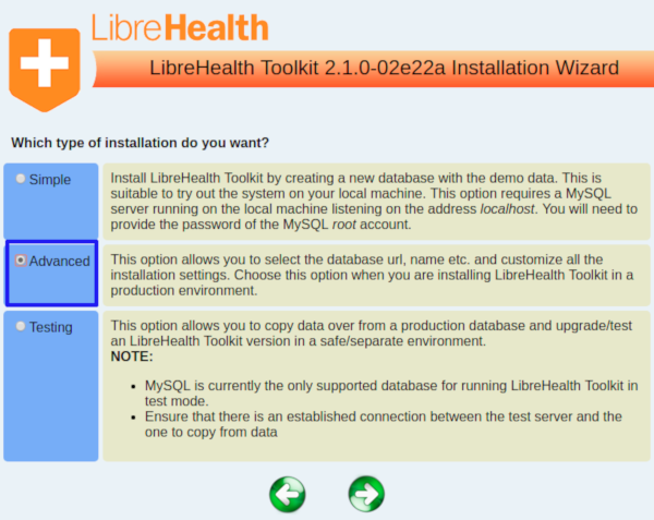 choosing installation type