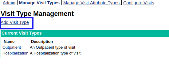 create visit type