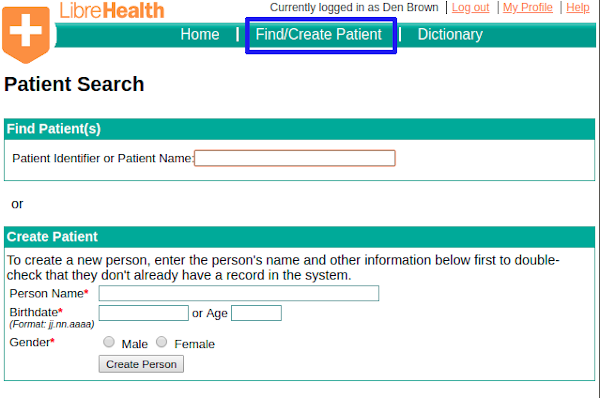 find or create a patient