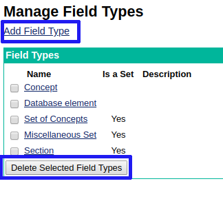 manage field types
