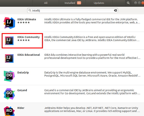 searching for IntelliJ